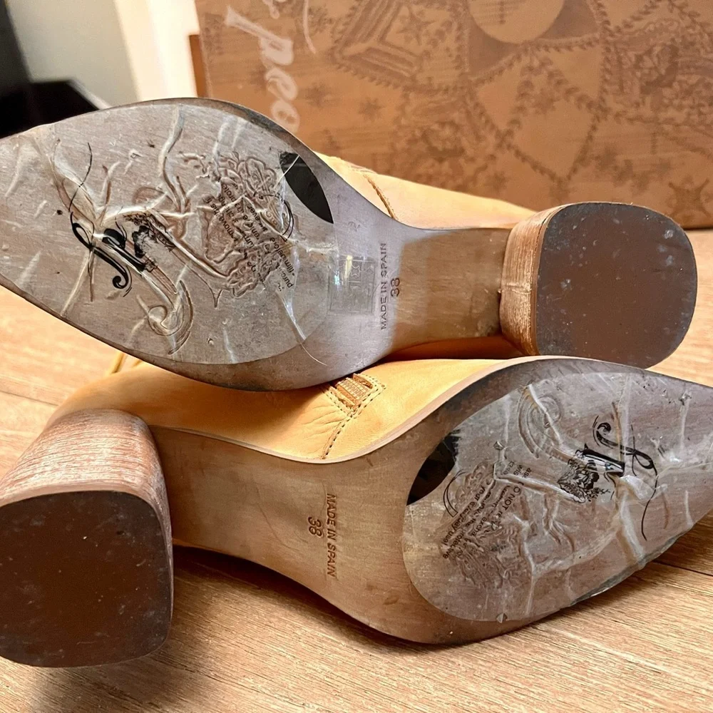 FREE PEOPLE Livia Leather Lace-Up Back Boots - Picture 3 of 6